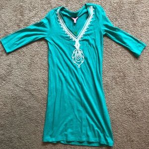 NWT Lily Pulitzer teal long sleeve dress